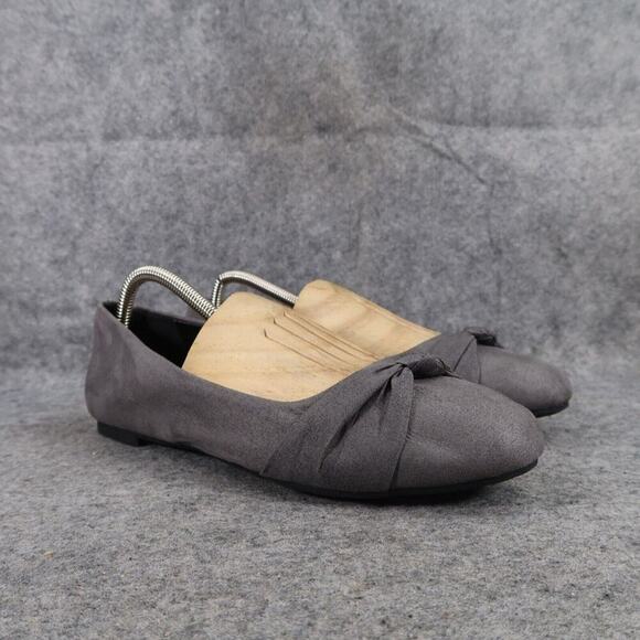Veittes Shoes Womens 9 Ballet Flat Slip On Knot Toe Classic Career Grey Fashion - Picture 1 of 13